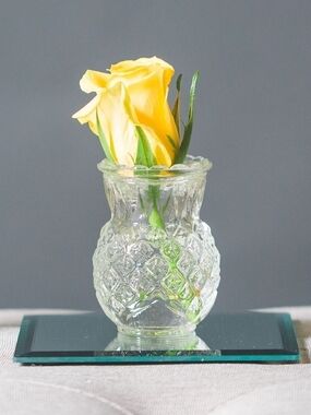 Set of 2 Luminessence Square Mirror Candle Holder Plates